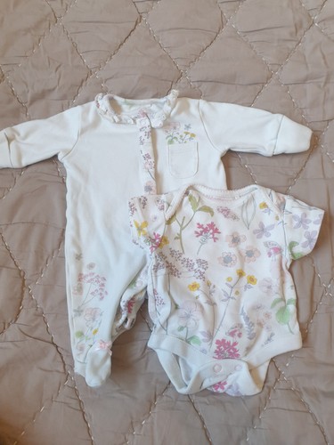 Girls white floral - , babygrow